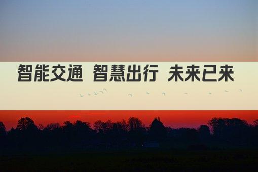 智能交通 智慧出行 未来已来  
