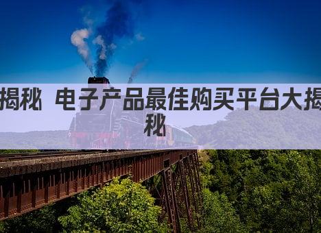 揭秘 电子产品最佳购买平台大揭秘 