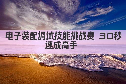 电子装配调试技能挑战赛 30秒速成高手 