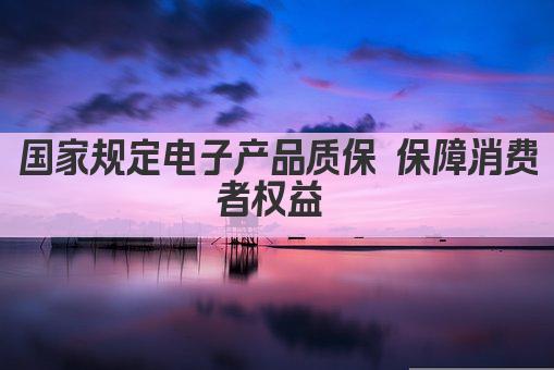 国家规定电子产品质保 保障消费者权益 