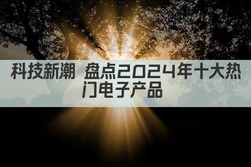 科技新潮 盘点2024年十大热门电子产品 