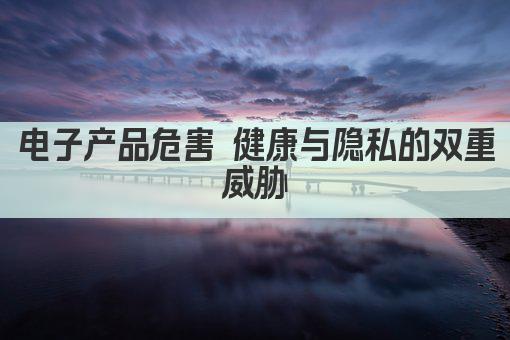 电子产品危害 健康与隐私的双重威胁