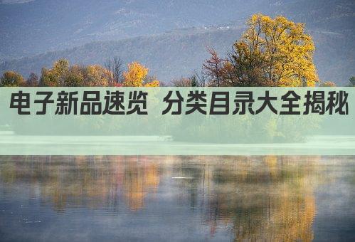 电子新品速览 分类目录大全揭秘 